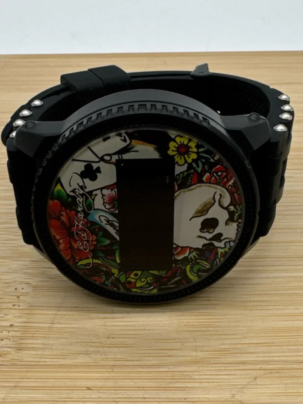 Ed Hardy Ed Hardy Skull Men's Quartz Movement Black Printed Digital Watch